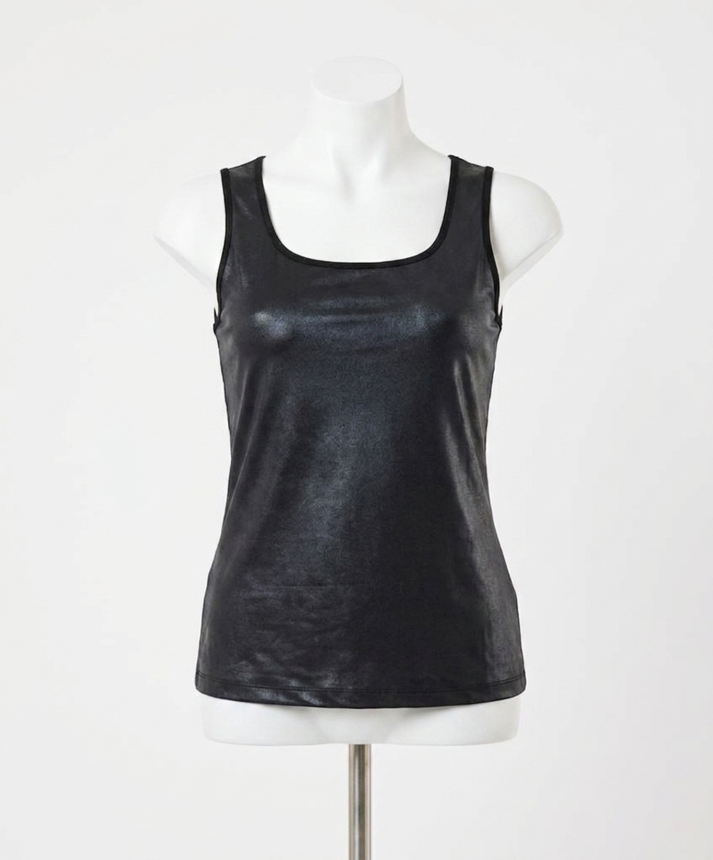 NEW ANGEL APPAREL vegan leather tank in black